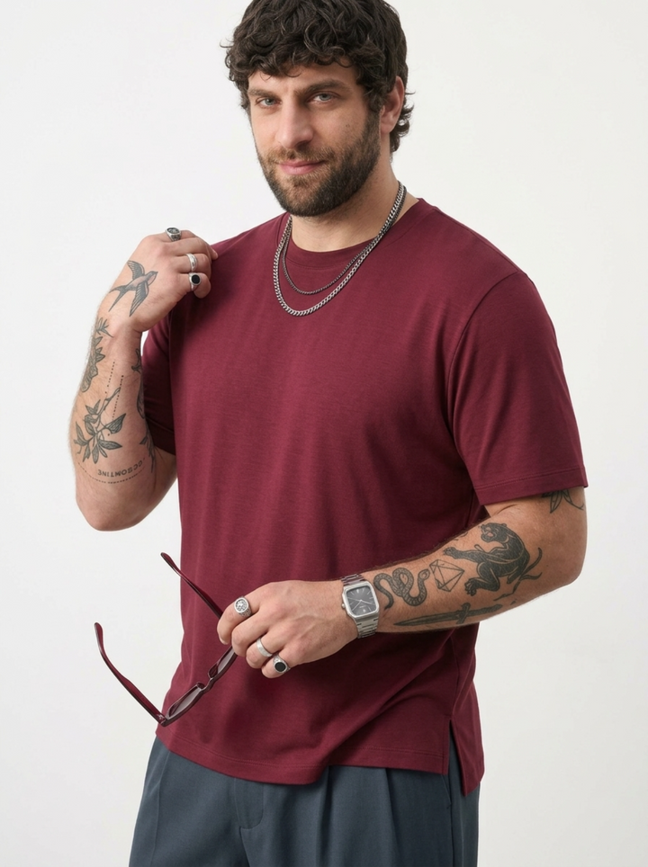 PLUS SIZE BAMBOO COTTON LYCRA T-SHIRT FOR MEN | XL-7XL