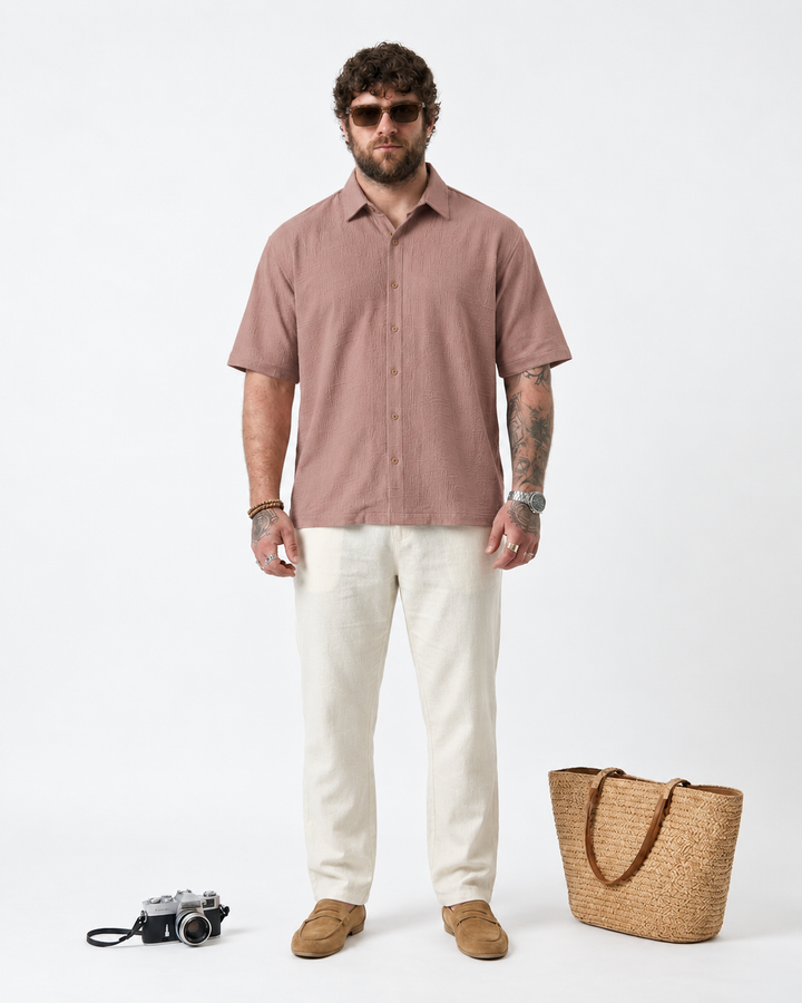 PLUS SIZE RESORT JACQUARD SHIRT FOR MEN | XL-7XL