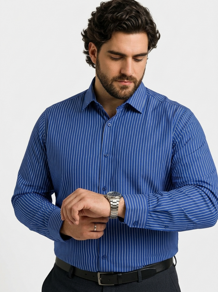PLUS SIZE STRIPE GIZA SHIRT FOR MEN | XL-7XL