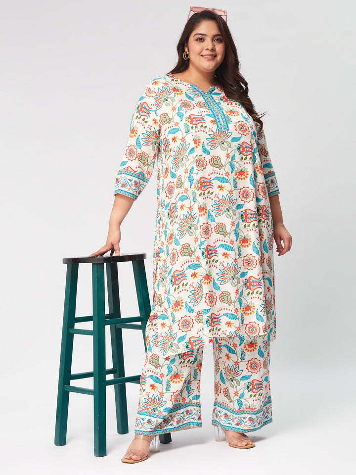 Whimsical Blossoms  Printed Kurta Set