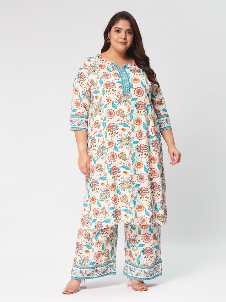 Whimsical Blossoms  Printed Kurta Set