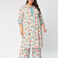Plus Size Whimsical Blossoms  Printed Kurta Set | XL-7XL