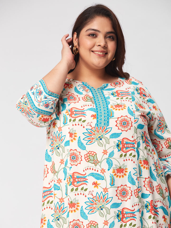 Whimsical Blossoms  Printed Kurta Set