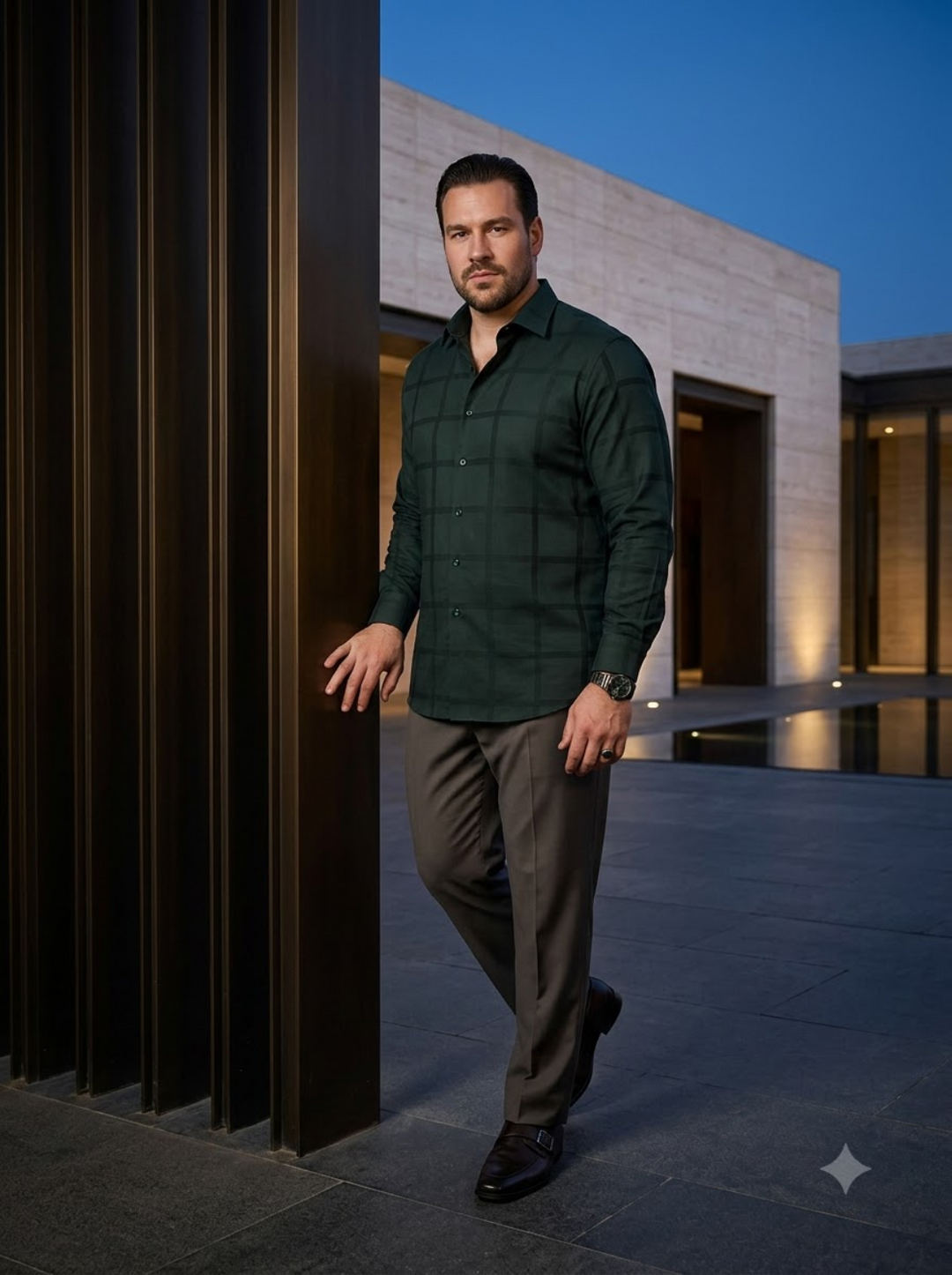 PLUS SIZE SELF CHECK SHIRT FOR MEN | XL-7XL