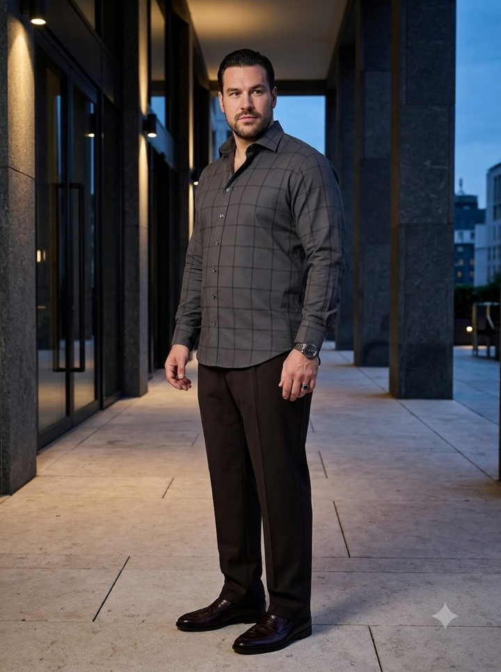 PLUS SIZE SELF CHECK SHIRT FOR MEN | XL-7XL