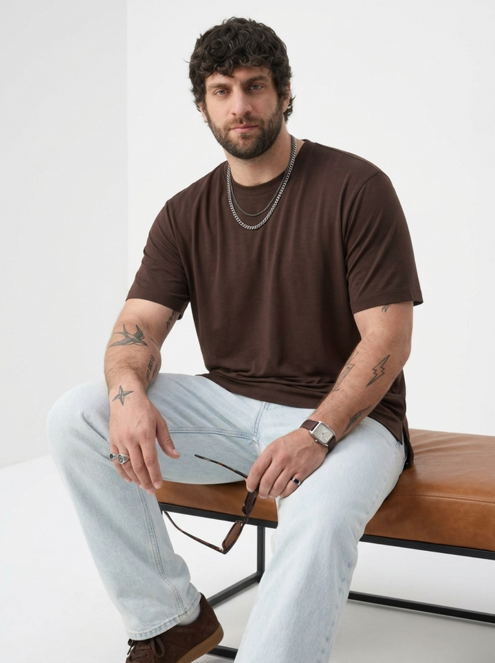 PLUS SIZE BAMBOO COTTON LYCRA T-SHIRT FOR MEN | XL-7XL