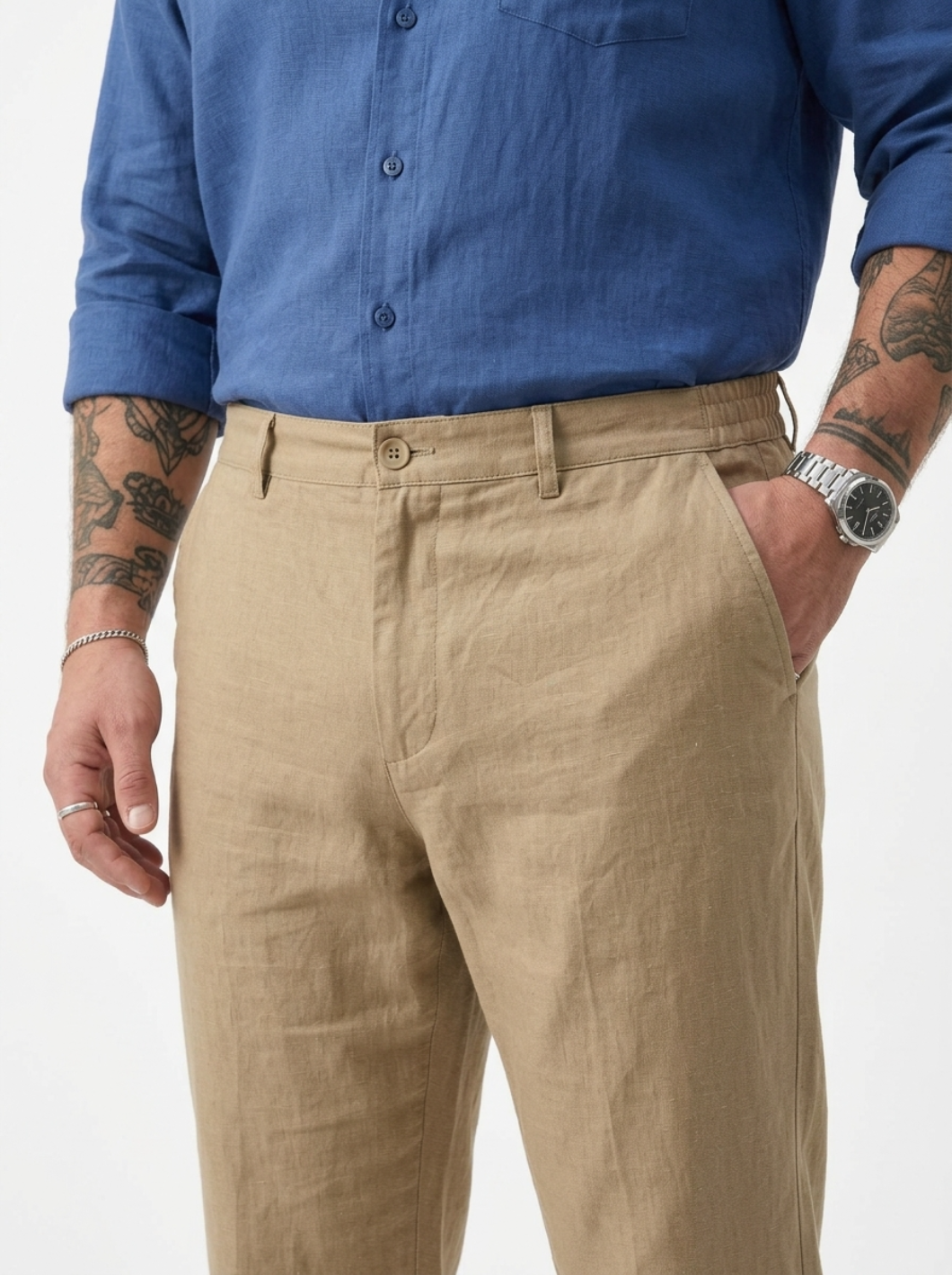 PLUS SIZE MEN’S LINEN PULLON PANT | XL-7XL