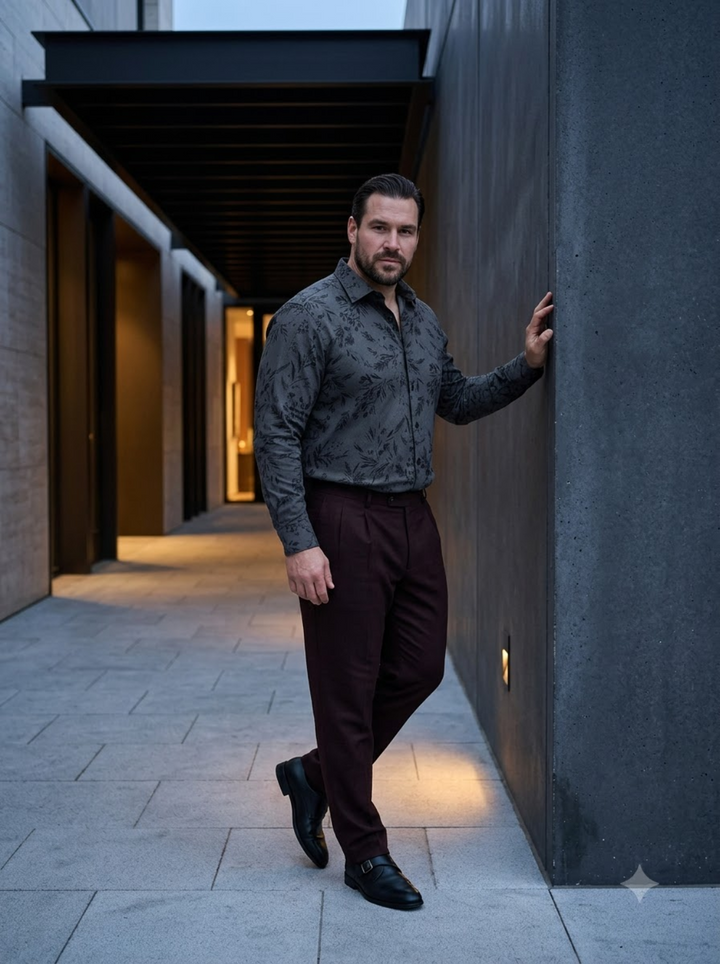 PLUS SIZE DOBBY PRINTED SHIRT FOR MEN | XL-7XL
