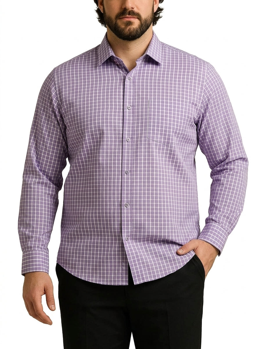 PLUS SIZE CHECK GIZA SHIRT FOR MEN | XL-7XL
