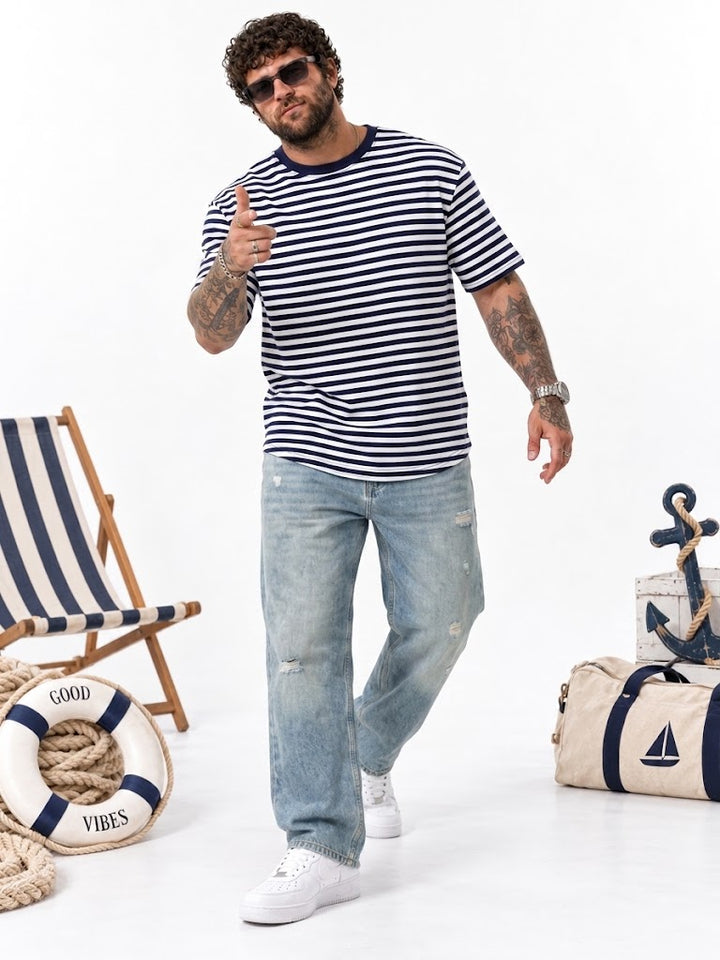 PLUS SIZE MEN STRIPER T-SHIRT | XL-7XL