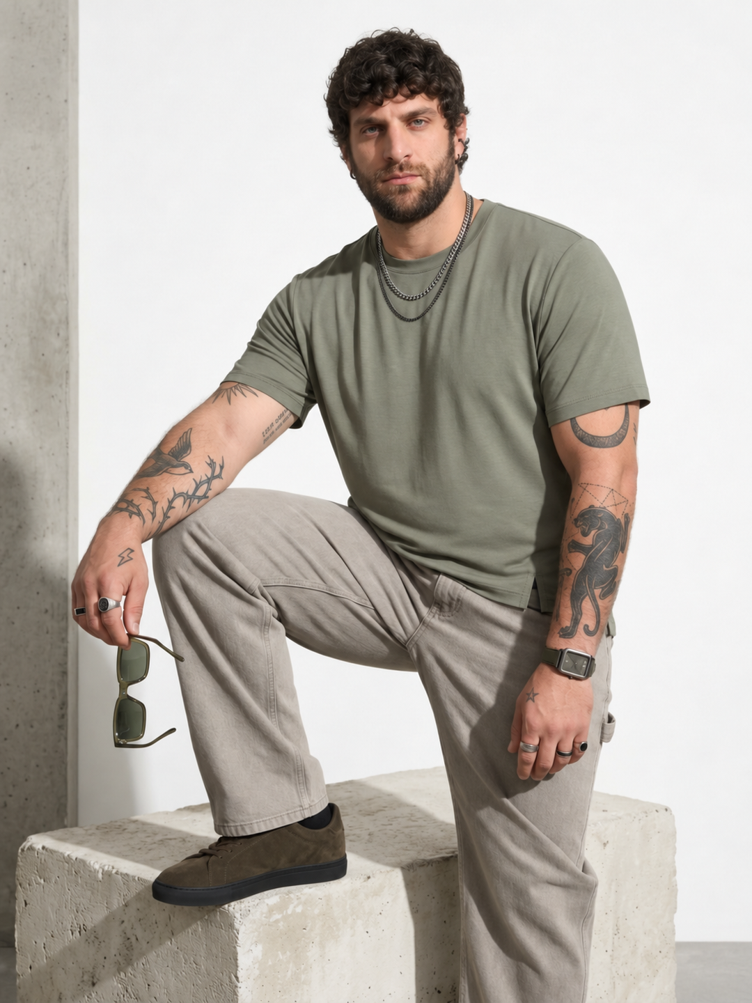 PLUS SIZE BAMBOO COTTON LYCRA T-SHIRT FOR MEN | XL-7XL