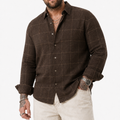 PLUS SIZE LINEN CHECK SHIRT FOR MEN | XL-7XL