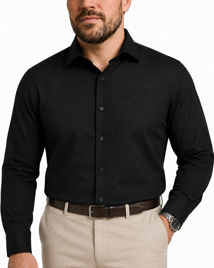 PLUS SIZE SOLID DOBBY SHIRT FOR MEN | XL-7XL