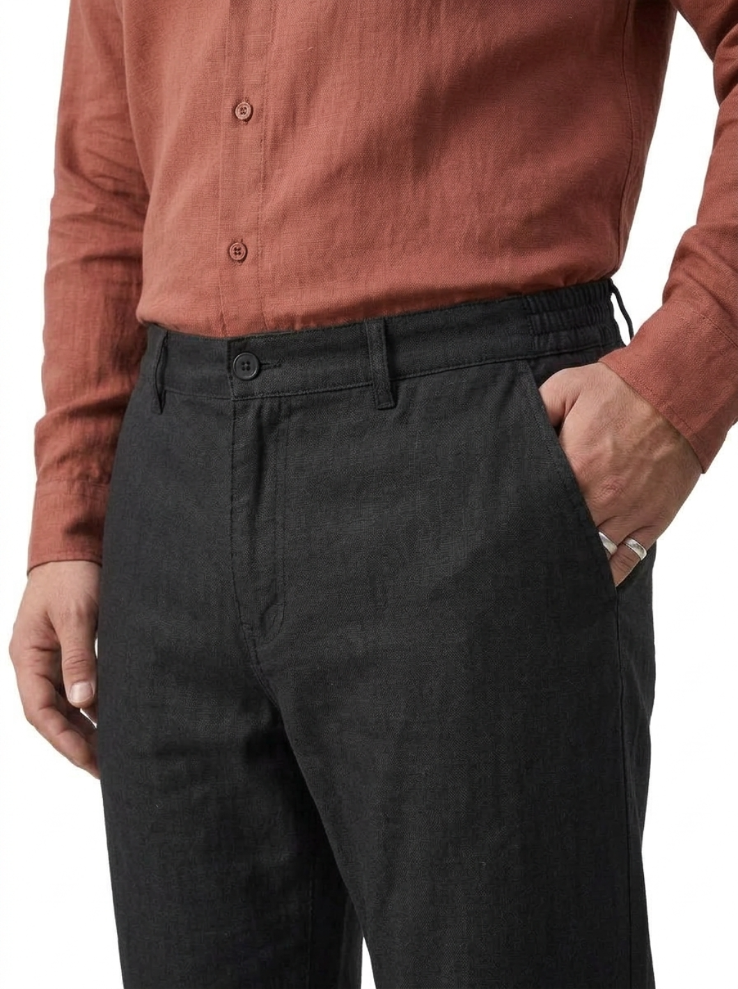 PLUS SIZE MEN’S LINEN PULLON PANT | XL-7XL