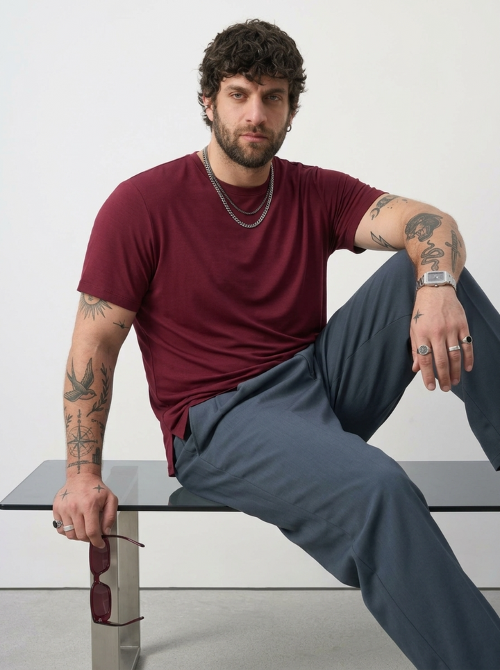 PLUS SIZE BAMBOO COTTON LYCRA T-SHIRT FOR MEN | XL-7XL