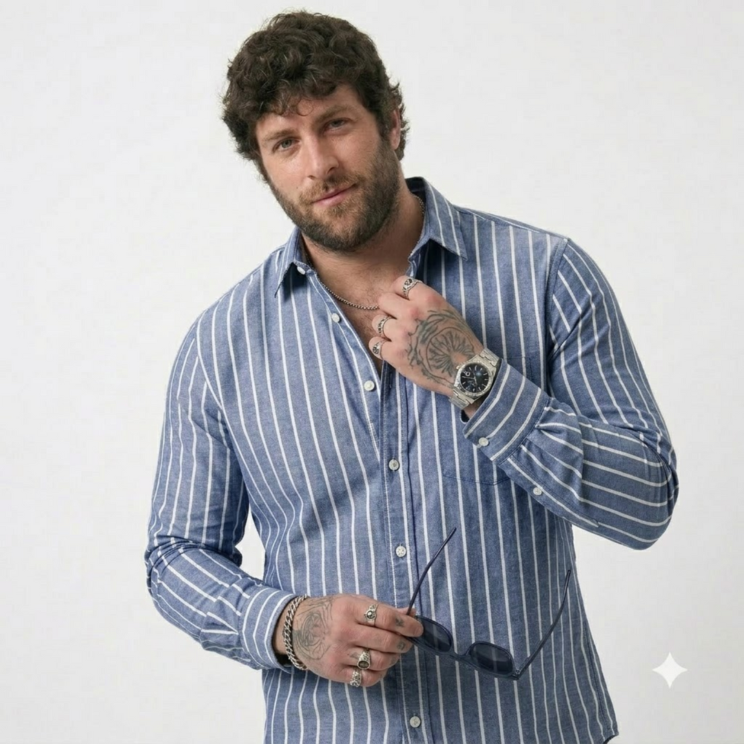 PLUS SIZE STRIPE SHIRT FOR MEN | XL-7XL