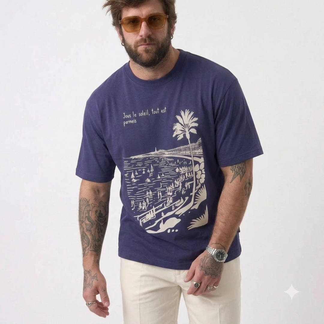 PLUS SIZE SAINT TROPEZ HOLIDAY T-SHIRT FOR MEN | XL-7XL