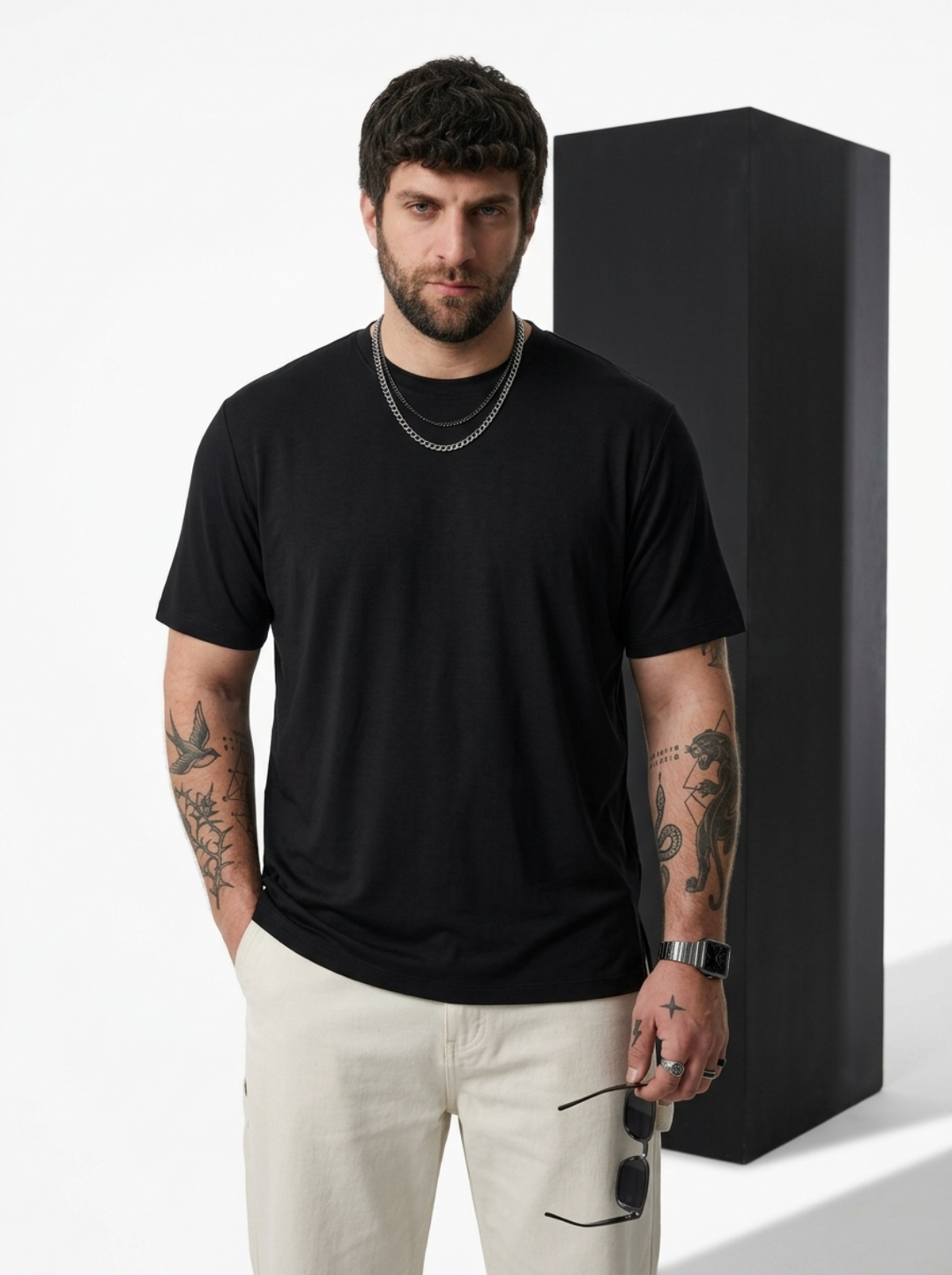 PLUS SIZE BAMBOO COTTON LYCRA T-SHIRT FOR MEN | XL-7XL