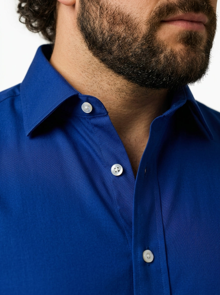 PLUS SIZE SOLID GIZA SHIRT FOR MEN | XL-7XL