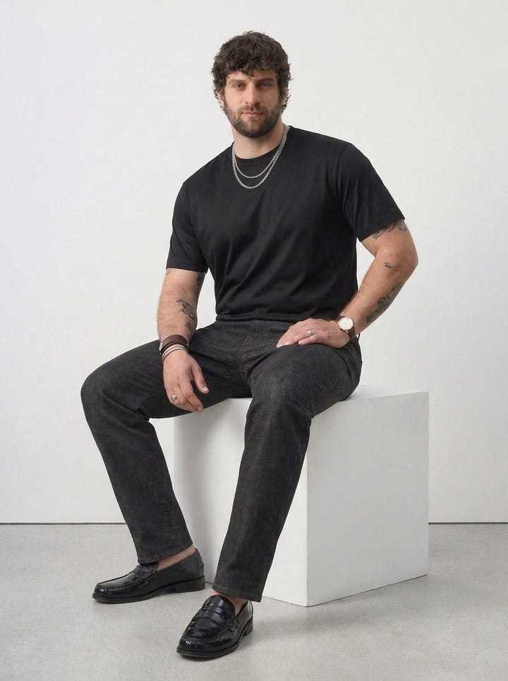 PLUS SIZE MERCERIZED COTTON T-SHIRT FOR MEN | XL-7XL
