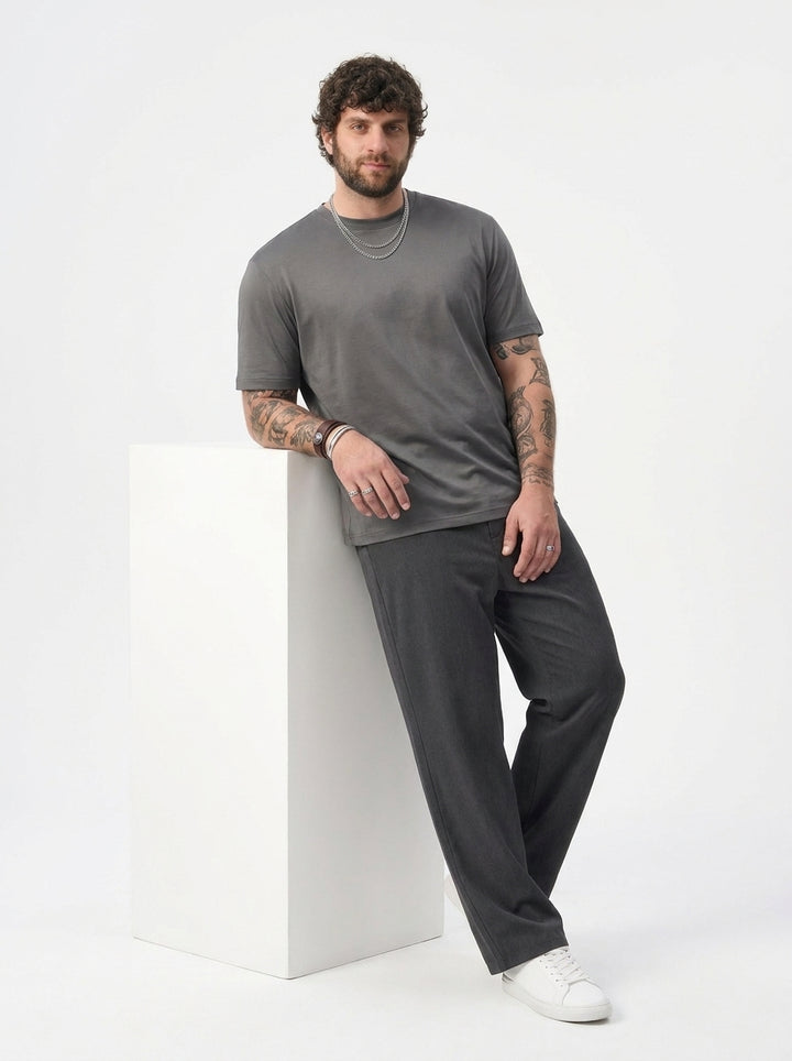 PLUS SIZE MERCERIZED COTTON T-SHIRT FOR MEN | XL-7XL