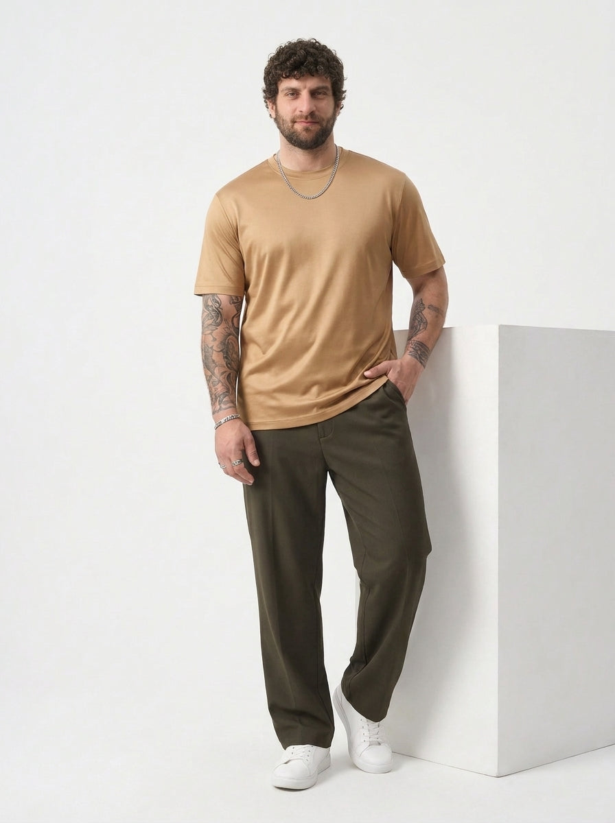 PLUS SIZE MERCERIZED COTTON T-SHIRT FOR MEN | XL-7XL