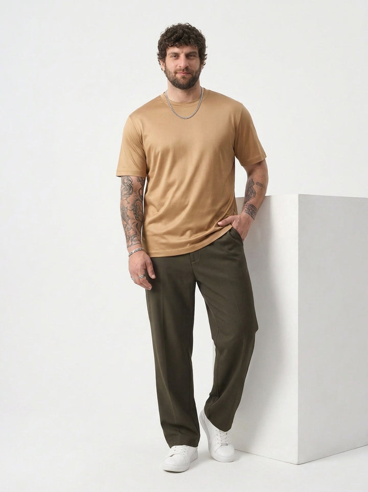 PLUS SIZE MERCERIZED COTTON T-SHIRT FOR MEN | XL-7XL