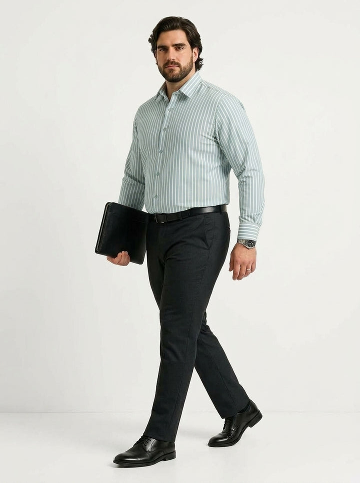 PLUS SIZE STRIPE GIZA SHIRT FOR MEN | XL-7XL