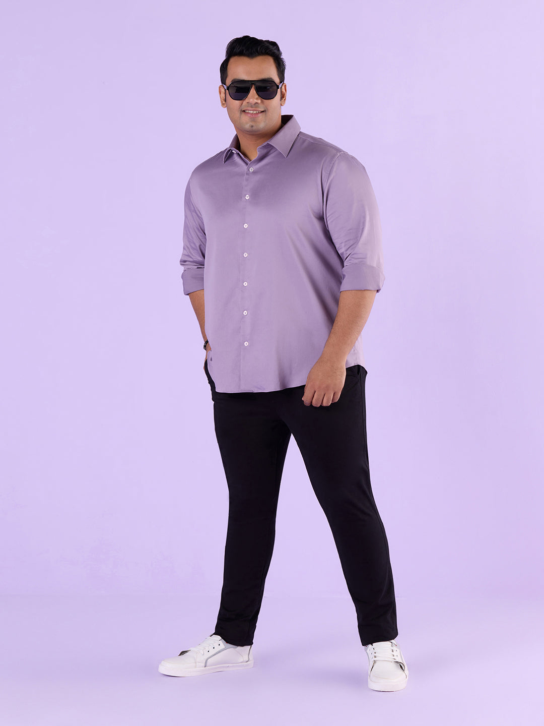 Move In Style Solid Satin Shirt