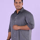 Plus Size Dapper Geometric Tile Print Stretch Satin Shirt | XL-7XL
