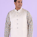 Plus Size Jacquard Bandgala Waistcoat | XL-7XL