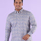 Plus Size Misty Medow Leaf Print Twill Stretch Shirt | XL-7XL