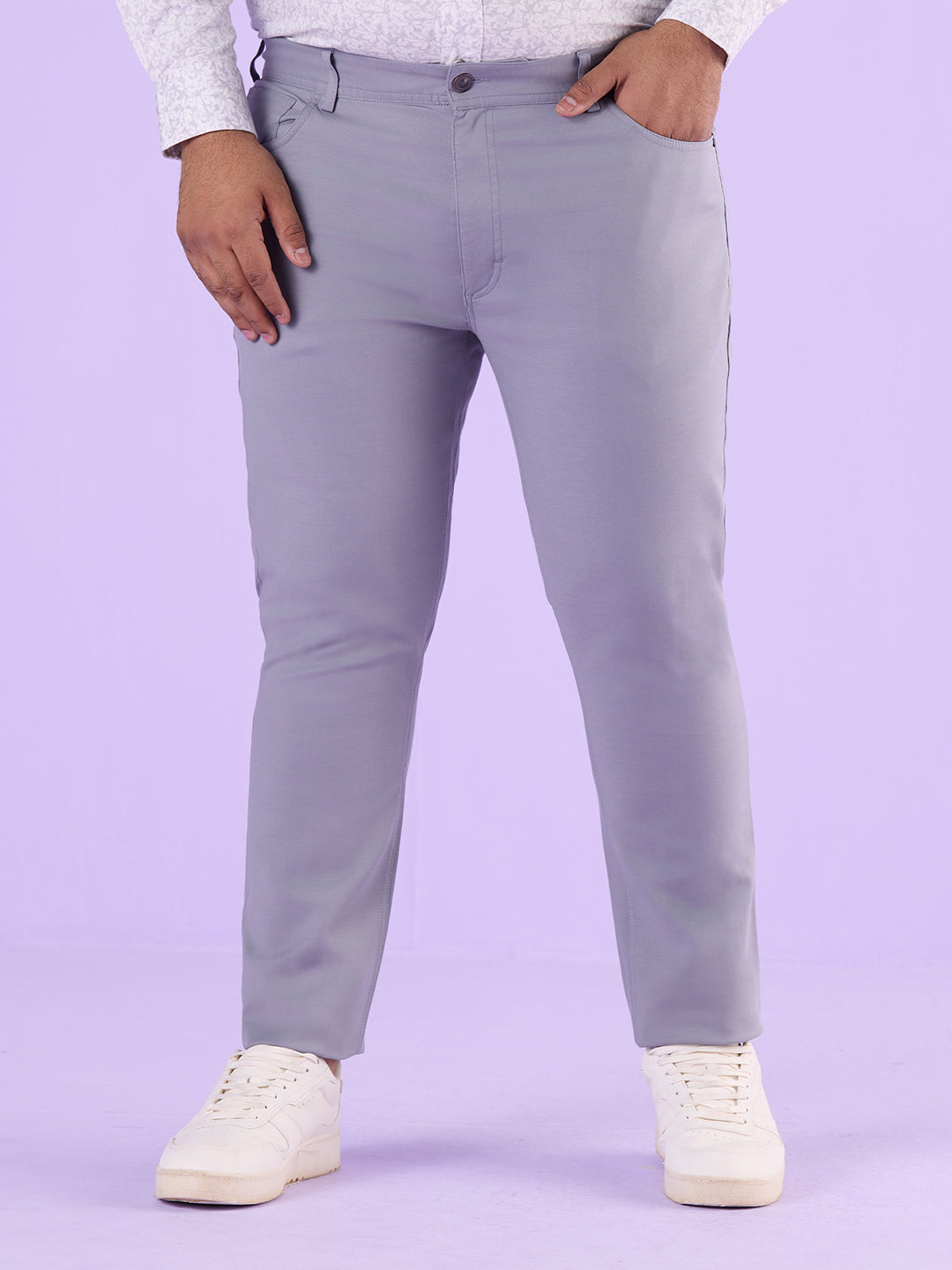 Men Hangout Solid Strech Trouser | XL-7XL