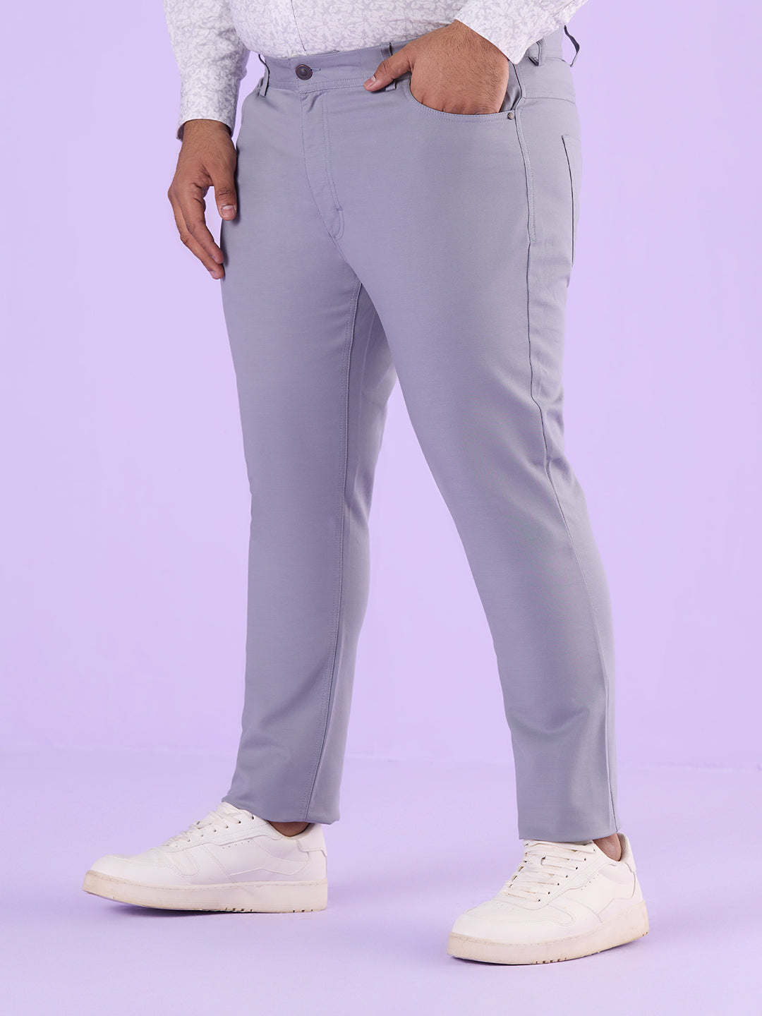 Men Hangout Solid Strech Trouser | XL-7XL
