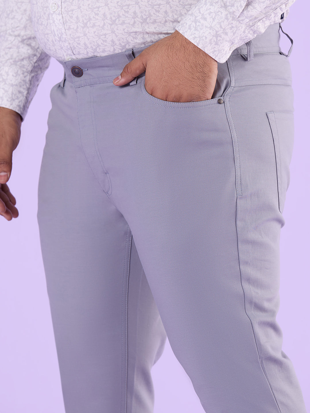 Men Hangout Solid Strech Trouser | XL-7XL