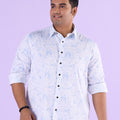 Plus Size Fluid Floral Print Stretch Satin Shirt | XL-7XL