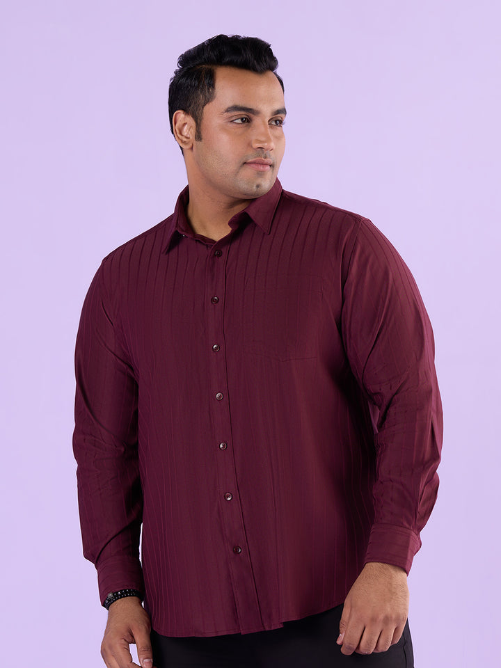 Subtle Dobby Stripe Satin Shirt