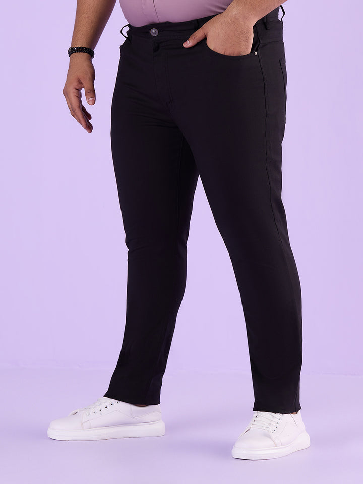 Men Hangout Solid Strech Trouser | XL-7XL