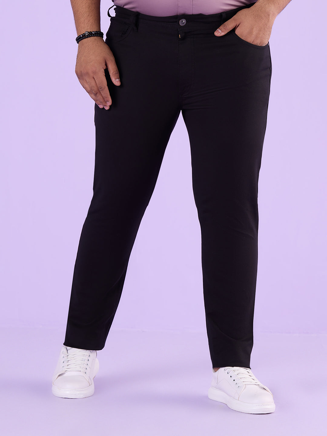 Men Hangout Solid Strech Trouser | XL-7XL