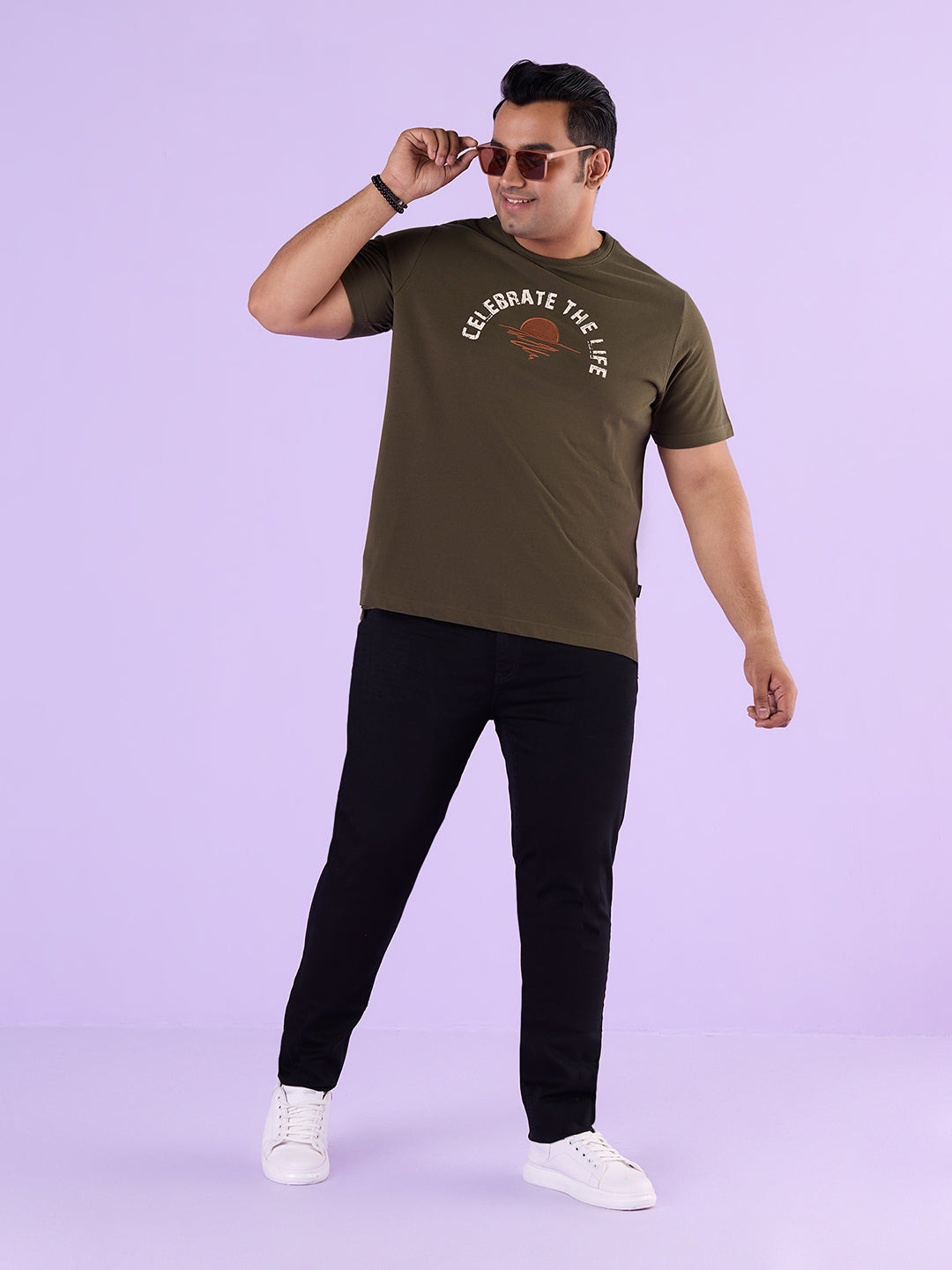 PLUS SIZE STRUCTURE KNIT GRAPHIC T-SHIRT FOR MEN | XL-7XL