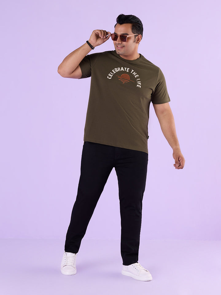 PLUS SIZE STRUCTURE KNIT GRAPHIC T-SHIRT FOR MEN | XL-7XL