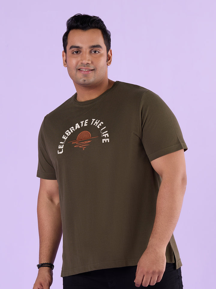 PLUS SIZE STRUCTURE KNIT GRAPHIC T-SHIRT FOR MEN | XL-7XL