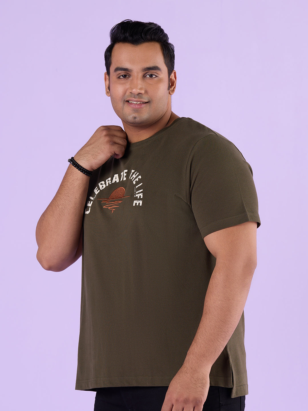 PLUS SIZE STRUCTURE KNIT GRAPHIC T-SHIRT FOR MEN | XL-7XL