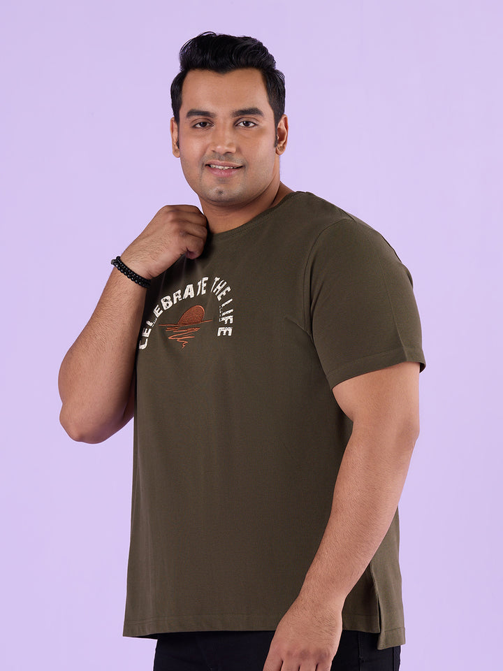 PLUS SIZE STRUCTURE KNIT GRAPHIC T-SHIRT FOR MEN | XL-7XL