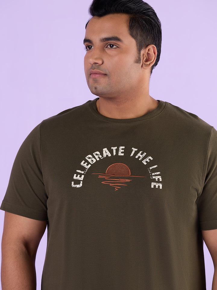 PLUS SIZE STRUCTURE KNIT GRAPHIC T-SHIRT FOR MEN | XL-7XL