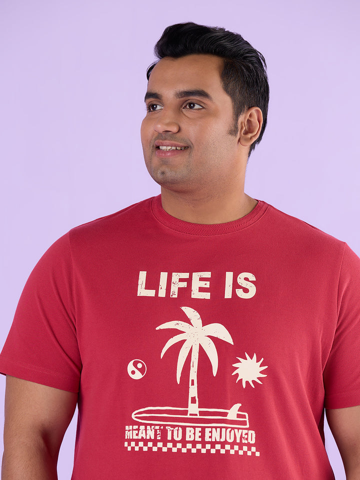 Enjoy The Life Graphic Pique T-Shirt