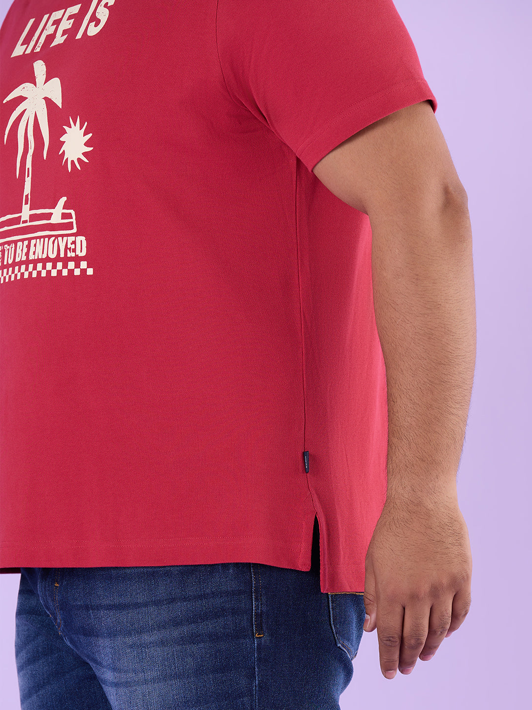 PLUS SIZE STRUCTURE KNIT GRAPHIC T-SHIRT FOR MEN | XL-7XL