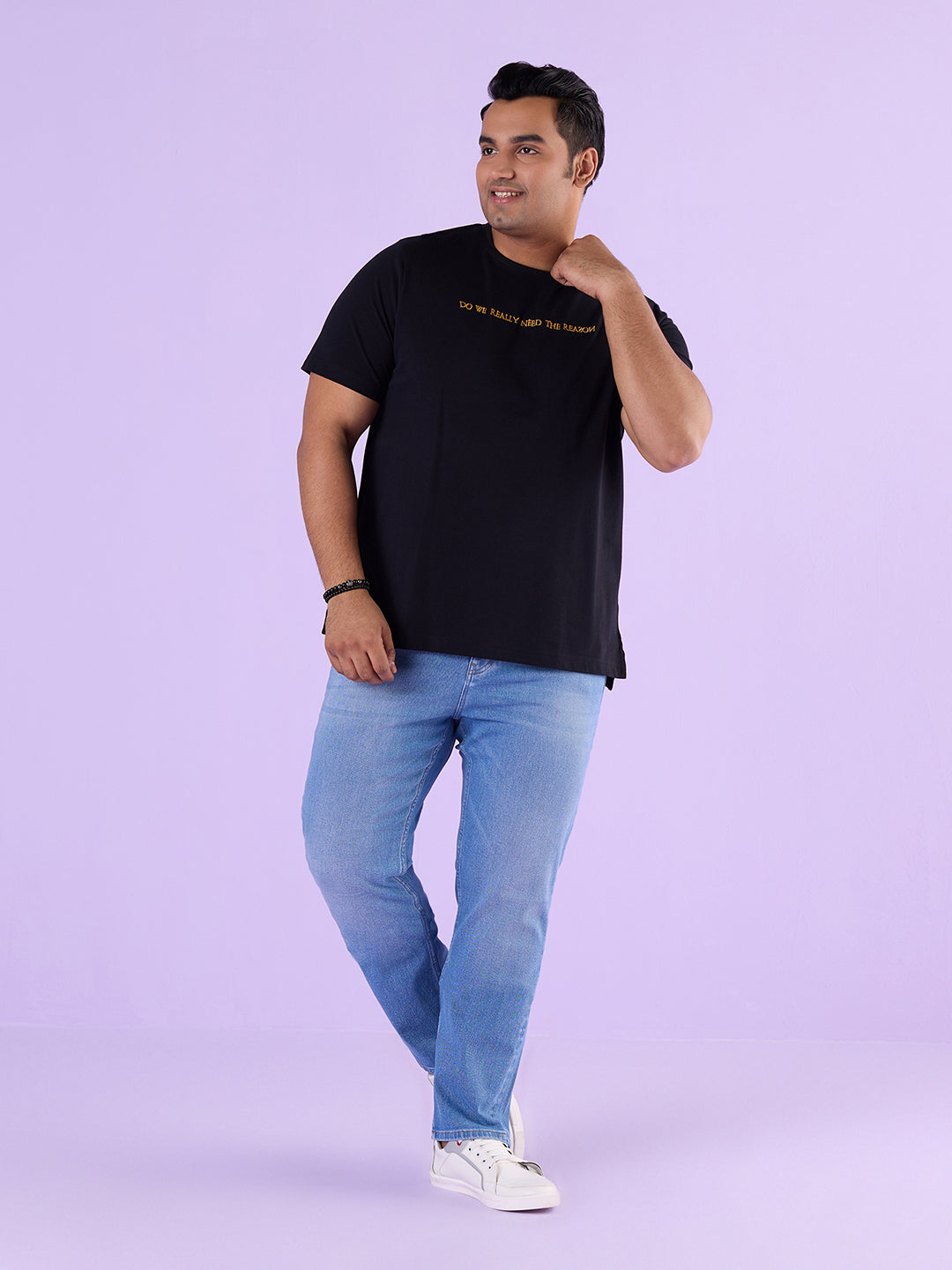 PLUS SIZE STRUCTURE KNIT GRAPHIC T-SHIRT FOR MEN | XL-7XL