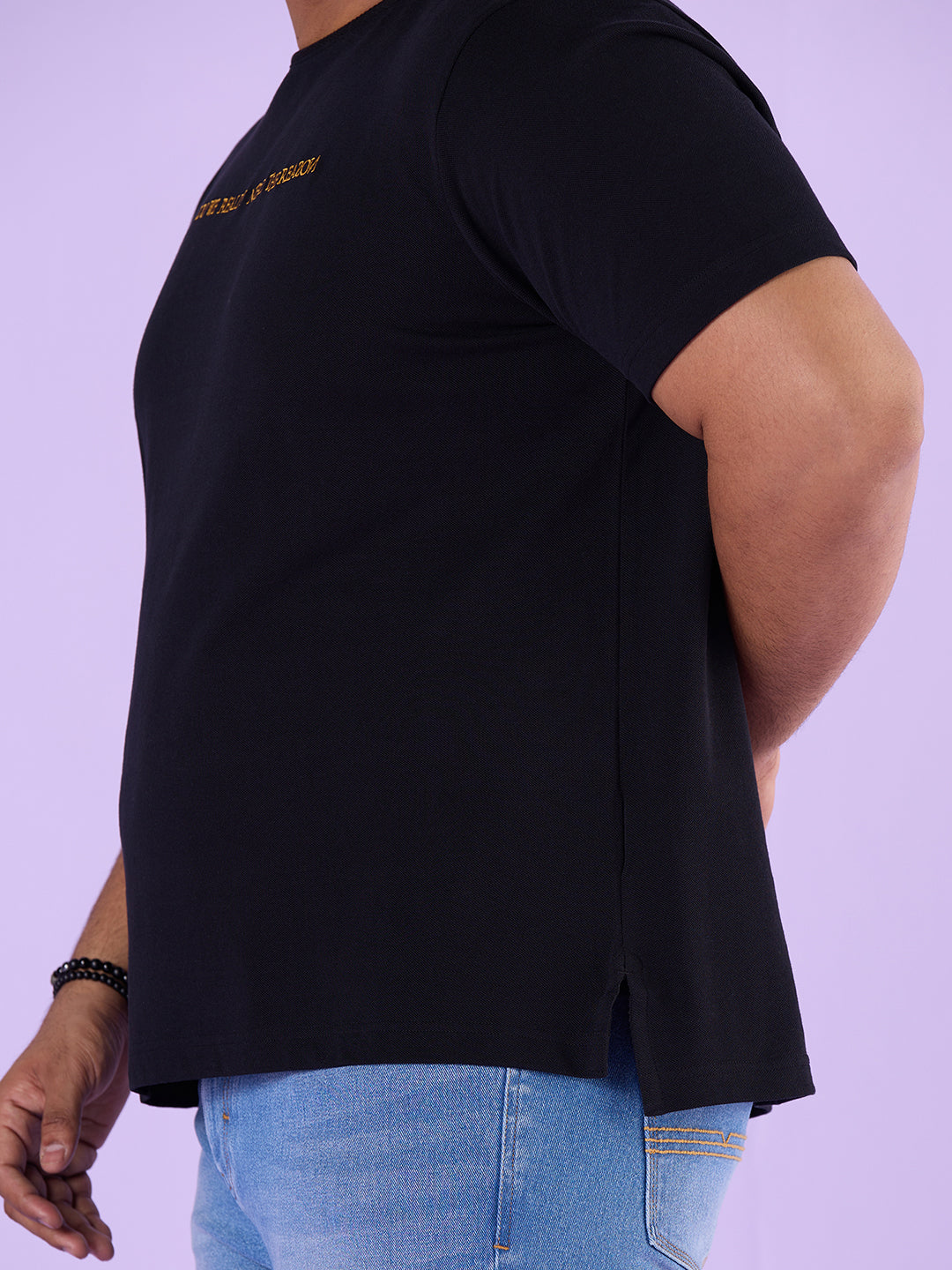 PLUS SIZE STRUCTURE KNIT GRAPHIC T-SHIRT FOR MEN | XL-7XL