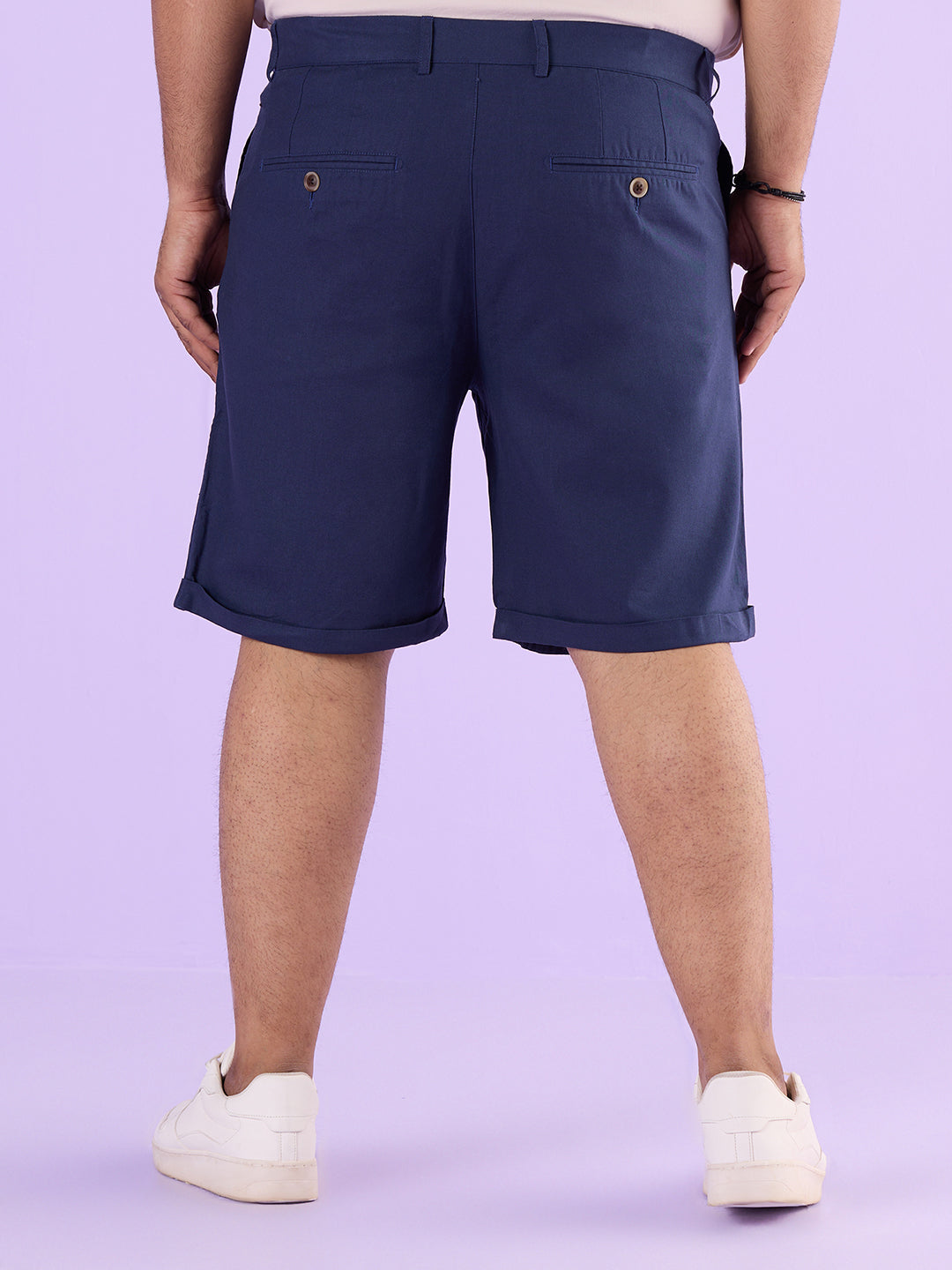 Peached Twill Solid Flexi Shorts